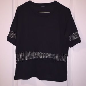 Black Mesh Brandy Melville Top